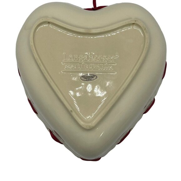 Longaberger Sweetest Heart Pottery Dish With Plastic Protector Mothers Day - Picture 4 of 16